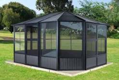 Sojag Kaltwintergarten Charleston anthrazit Aluminium B/H/T: ca. 384x281x384 cm