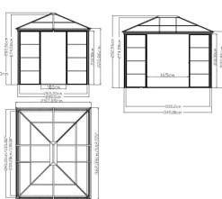 Sojag Pavillon Castel bronze Aluminium B/H/L: ca. 298x283x362 cm