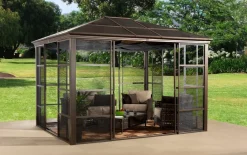 Sojag Pavillon Castel bronze Aluminium B/H/L: ca. 298x283x362 cm