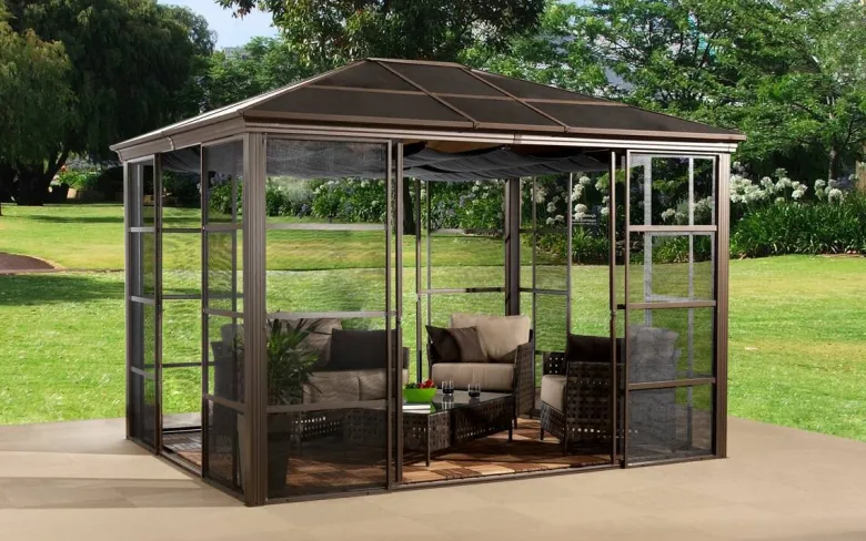 Sojag Pavillon Castel bronze Aluminium B/H/L: ca. 298x283x362 cm