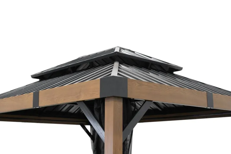 Sojag Pavillon Fontana braun Aluminium B/H/L: ca. 364,3x310x298 cm