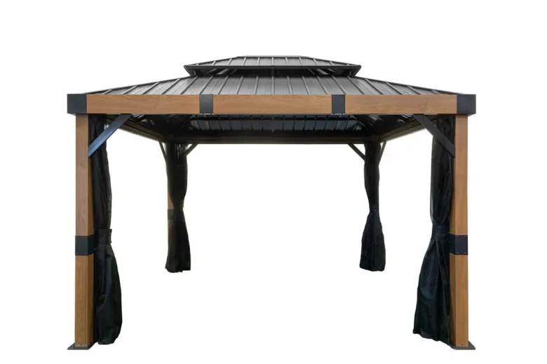 Sojag Pavillon Fontana braun Aluminium B/H/L: ca. 364,3x310x298 cm