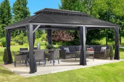 Sojag Pavillon Messina anthrazit Aluminium B/H/L: ca. 363x307x598 cm