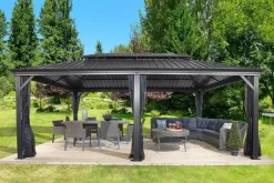 Sojag Pavillon Messina anthrazit Aluminium B/H/L: ca. 363x307x598 cm