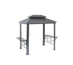 Sojag Pavillon Messina BBQ anthrazit Stahl B/H/L: ca. 292x262x179 cm