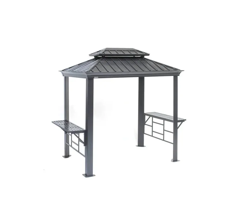 Sojag Pavillon Messina BBQ anthrazit Stahl B/H/L: ca. 292x262x179 cm