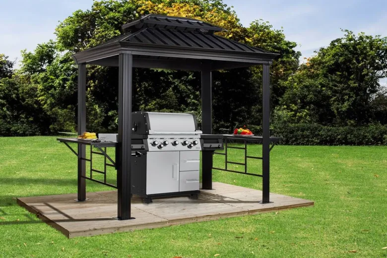 Sojag Pavillon Messina BBQ anthrazit Stahl B/H/L: ca. 292x262x179 cm