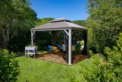 Sojag Pavillon Messina champagner Metall B/H/L: ca. 483x307x363 cm
