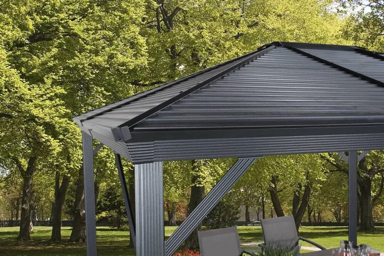 Sojag Pavillon Ventura anthrazit Stahl B/H/L: ca. 296x260x296 cm