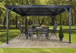 Sojag Pavillon Ventura anthrazit Stahl B/H/L: ca. 296x260x296 cm