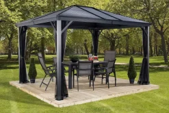 Sojag Pavillon Ventura anthrazit Stahl B/H/L: ca. 296x260x296 cm