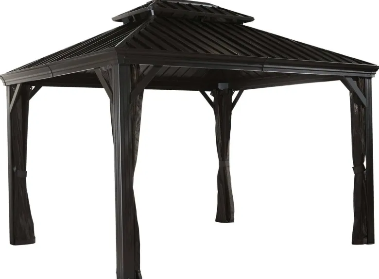 Sojag Pavillon-Vorhang-Set Messina/Mykonos dunkelgrau Polyester