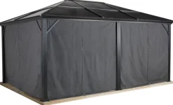 Sojag Pavillon-Vorhang-Set Meridien grau Polyester