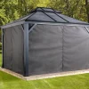 Sojag Pavillon-Vorhang-Set Mykonos/Moreno dunkelgrau Polyester B/T: ca. 380x254 cm