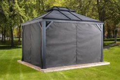 Sojag Pavillon-Vorhang-Set Mykonos/Moreno dunkelgrau Polyester B/T: ca. 380x254 cm