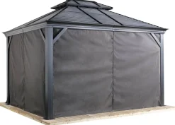 Sojag Pavillon-Vorhang-Set Mykonos/Moreno dunkelgrau Polyester B/T: ca. 380x254 cm