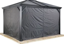 Sojag Pavillon-Vorhang-Set Ventura dunkelgrau Polyester