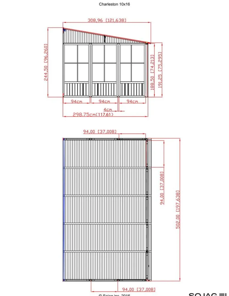 Sojag Terrassenüberdachung Mural anthrazit Aluminium B/H/L: ca. 502x244,5x308,96 cm