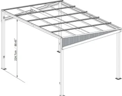 Sojag Terrassenüberdachung St. Barth anthrazit Aluminium B/H/T: ca. 424x240x296 cm