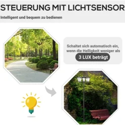Solar Gartenleuchte 842-109 842-109 schwarz Edelstahl Kunststoff B/H/L: ca. 47x182,5x51,5 cm