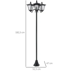 Solar Gartenleuchte 842-109 842-109 schwarz Edelstahl Kunststoff B/H/L: ca. 47x182,5x51,5 cm