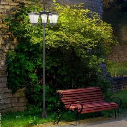 Solar Gartenleuchte 842-109 842-109 schwarz Edelstahl Kunststoff B/H/L: ca. 47x182,5x51,5 cm