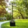 Solarlaterne mit Blumentopf schwarz Aluminium Edelstahl Polypropylen B/H/L: ca. 55x189x60 cm