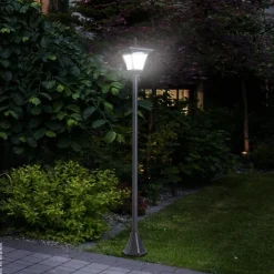 Solar Laterne 842-107 schwarz Kunststoff B/H/L: ca. 15x120x15 cm