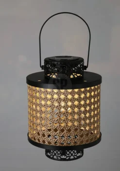 Solarlaterne schwarz Metall B/H/L: ca. 21x18x24 cm