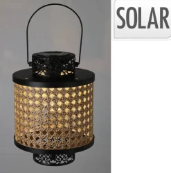 Solarlaterne schwarz Metall B/H/L: ca. 21x18x24 cm