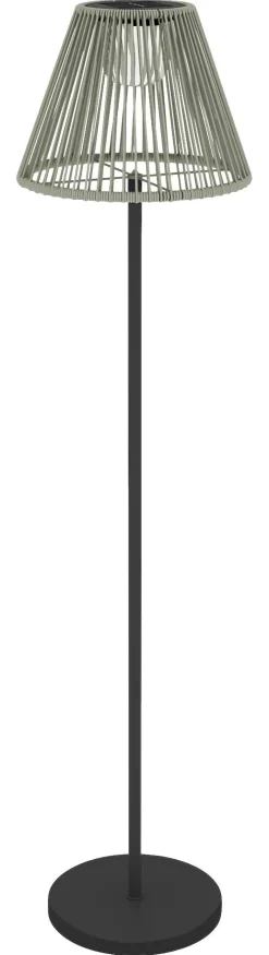 Solarleuchte grau Polyethylen Stahl B/H/L: ca. 33x135x33 cm