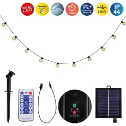 Solarleuchte 10 m warmweiß