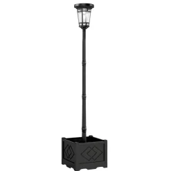 Solarleuchte schwarz Kunststoff B/H/L: ca. 41,5x195x41,5 cm