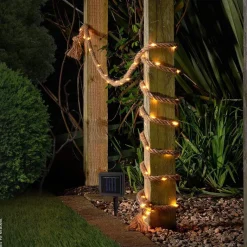 Solarlichterkette 10 m Hanfseil