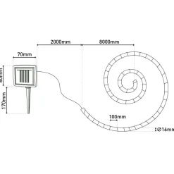 Solarlichterkette 10 m Hanfseil