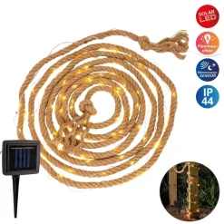 Solarlichterkette 10 m Hanfseil