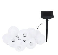 Solarlichterkette 3,8 m schwarz weiß Kunststoff L/D: ca. 380x7,5 cm