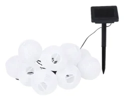Solarlichterkette 3,8 m schwarz weiß Kunststoff L/D: ca. 380x7,5 cm