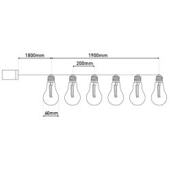 Solar-Lichterkette multicolor B/H/T: ca. 370x370x6 cm