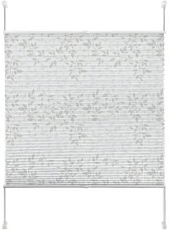 Spannplissee Blätter taupe B/L: ca. 40x130 cm