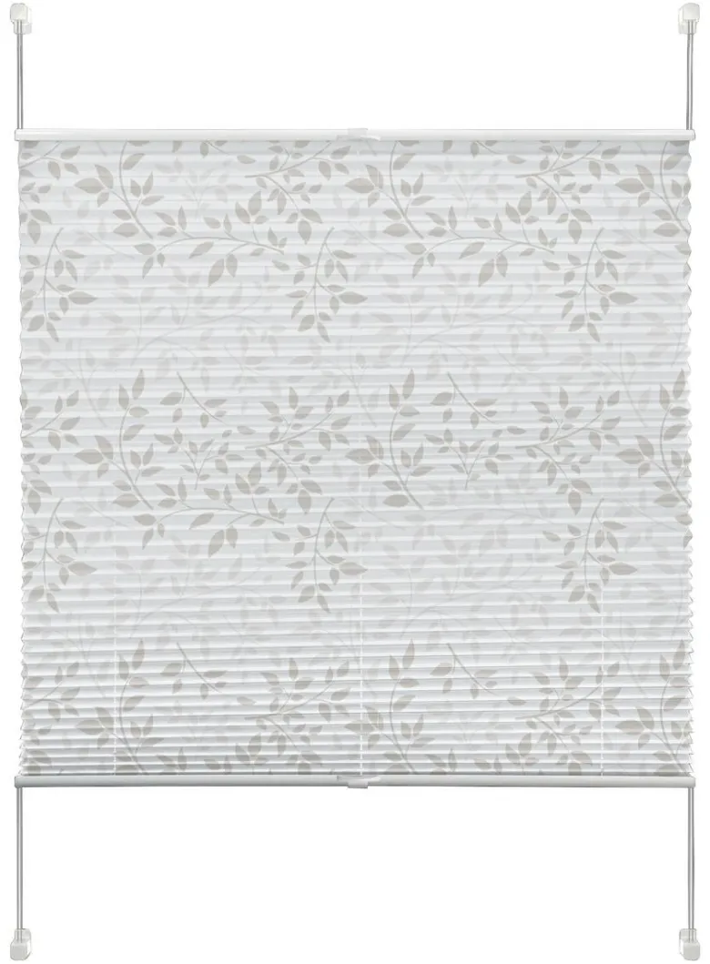 Spannplissee Blätter taupe B/L: ca. 60x220 cm