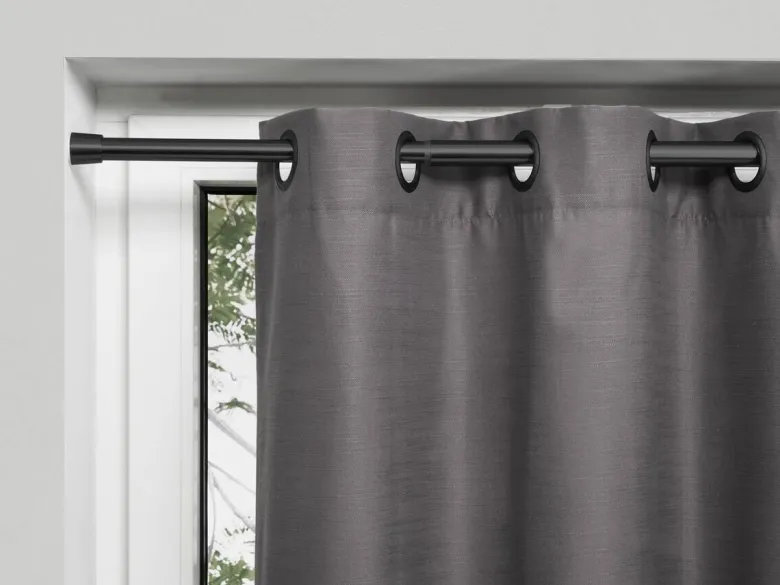 Spannstange stretch schwarz Metall D: ca. 2,6 cm ausziehbar von ca. 120 bis 220 cm 1.0 Läufe