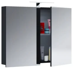 Spiegelschrank Badinos schwarz B/H/T: ca. 80x62x12 cm