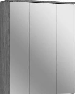 Spiegelschrank BLAKE Rauchsilber Nachbildung weiß Hochglanz B/H/T: ca. 60x77x21 cm
