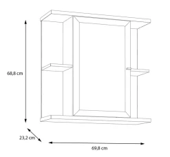 Spiegelschrank Eiche Artisan Nachbildung salbei B/H/T: ca. 70x69x23 cm
