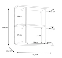 Spiegelschrank Eiche Artisan Nachbildung salbei B/H/T: ca. 70x69x23 cm