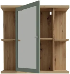 Spiegelschrank Eiche Artisan Nachbildung salbei B/H/T: ca. 70x69x23 cm