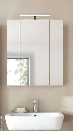 Spiegelschrank Ice Nox Oak Nachbildung schwarz matt B/H/T: ca. 60x70x18 cm