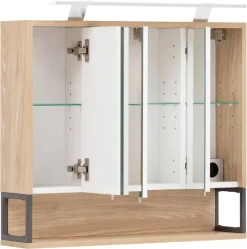 Spiegelschrank Limone Eiche hell Nachbildung B/H/T: ca. 70x66,1x16 cm