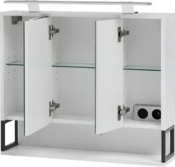 Spiegelschrank Limone weiß B/H/T: ca. 70x66,1x16 cm